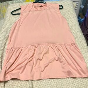 NWOT OMT Fashions light pink sleeveless top with high neck XL